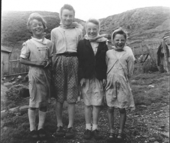 063: l-r Jenny Kerrivan, Hilda and Rose Norman, Marie Kerrivan. (circa 1959)  [courtesy of Jenny (Kerrivan) Harvie]  - Jenny and Marie daughters of Joseph Kerrivan &amp;amp; Madeline Bennett; Hilda &amp;amp; Rose daughters  Michael Norman &amp;amp; Elizabeth Counsel.